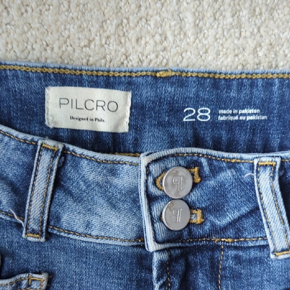 Pilcro Light Blue Straight Leg Jeans - Picture 2 of 7